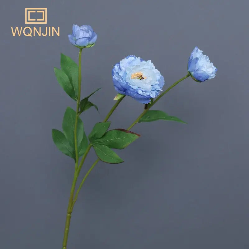Peony Artificial Flower Fake Flowers Bouquet Branch Pink White Blue for Home Decor House Wedding Decoration indoor Garden
