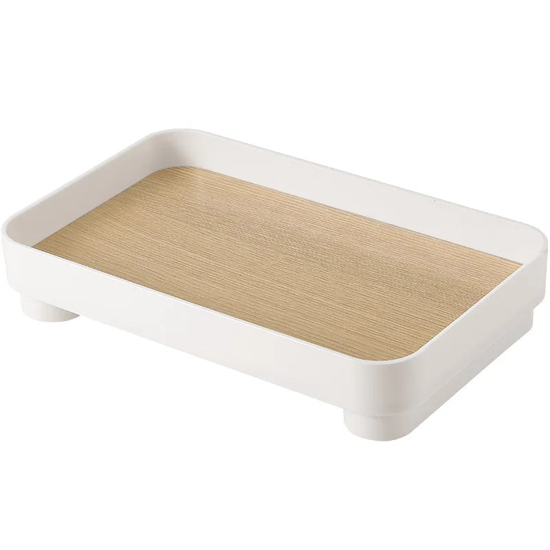 Wooden Desktop Storage Tray Perfume Aromatherapy Dressing Table Cosmetics Storage Box Multi-Function Porch Clutter Key Storage