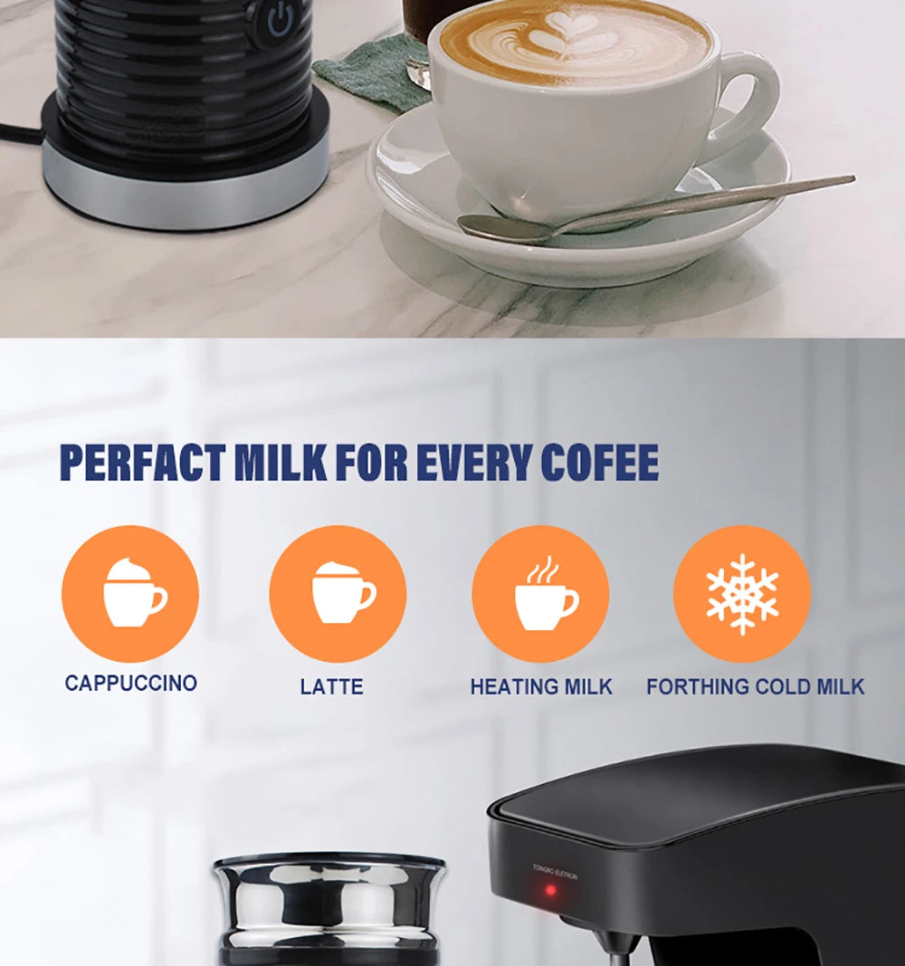 220V 500W Electric Milk Frother Cold/Hot Dual Effect Multifunction Foam Maker Latte Cappuccino Chocolate Automatic Milk Foamer