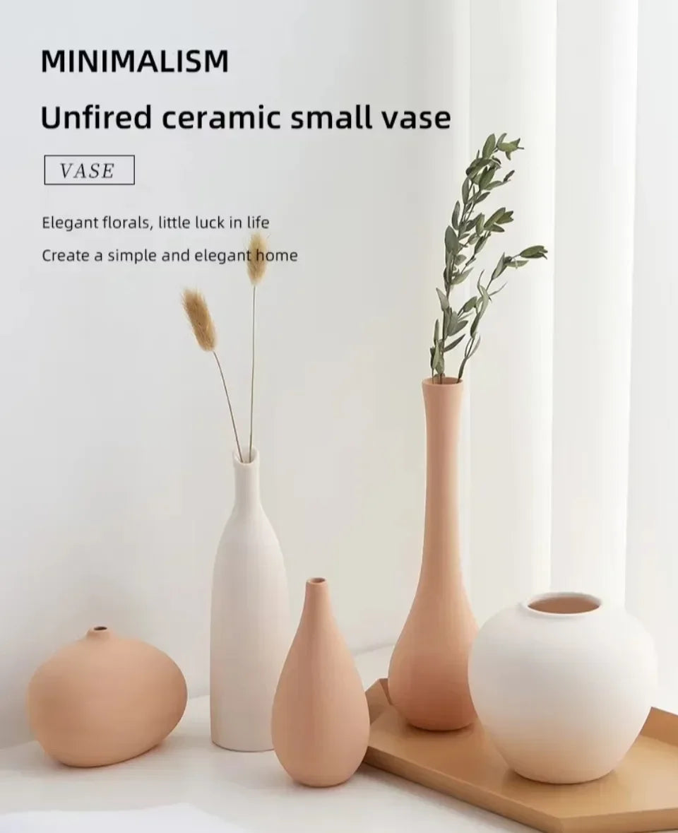 Plain Ceramic Vase Creative and Minimalist Arrangement Nordic Ins Style Decoration Pottery Props for Home Photography Plain Vas