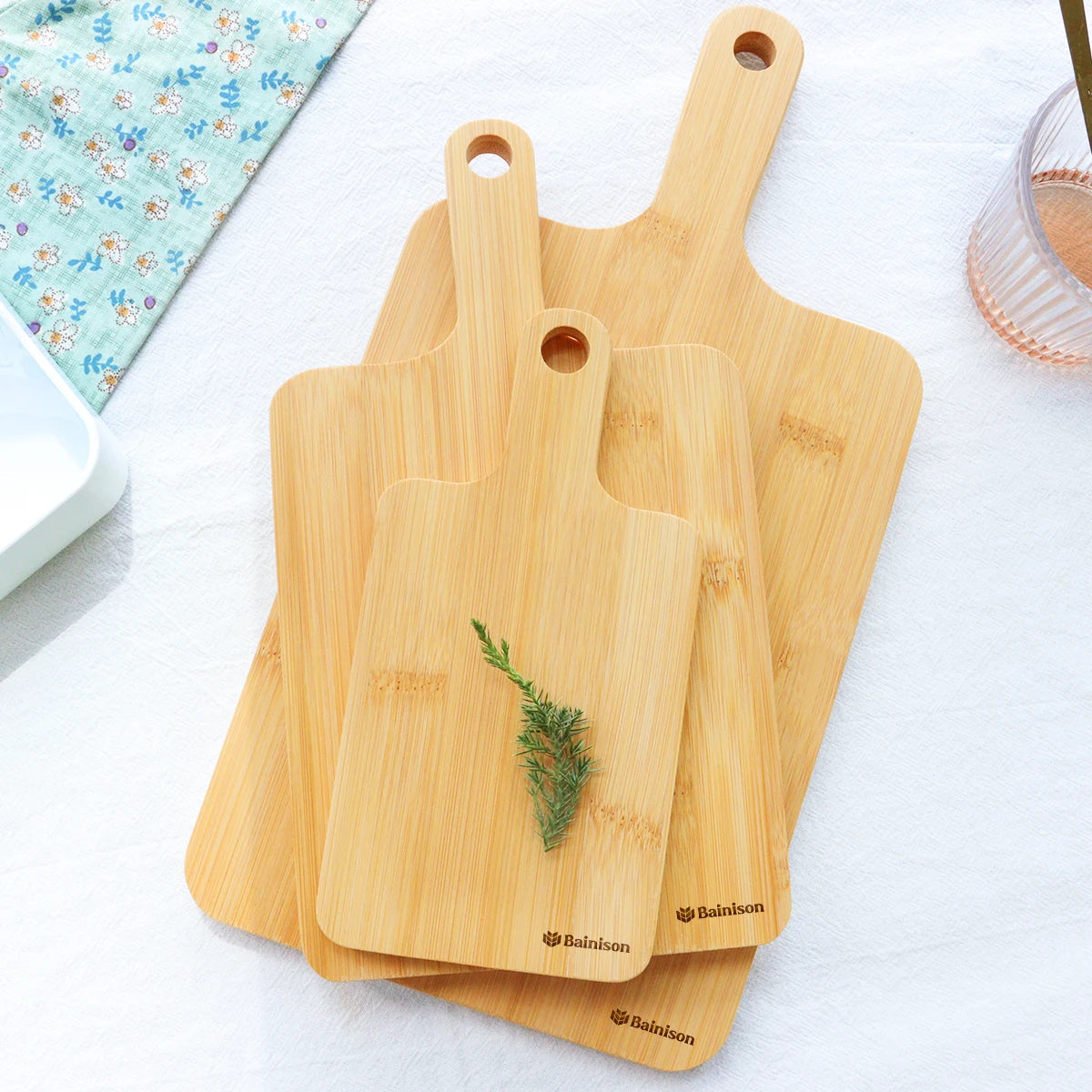 Bainison【Multipurpose】Bamboo Cutting Board for Kitchen Prep & Outdoor Meals – Foldable, Lightweight & Odor-Resistant