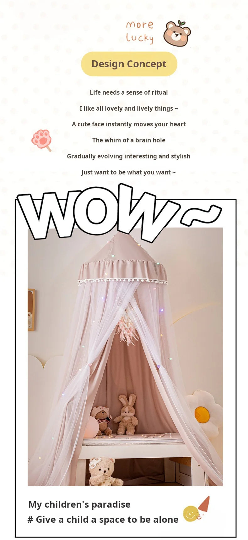 Dome bed curtain children's indoor light-proof bed curtain windproof bedside ceiling blackout double-layer mosquito net curtain