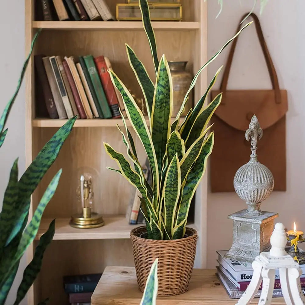 Artificial Snake Plant Single Branch Indoor Landscaping Crown Blue Agave Nordic Floor Decoration Green Plants