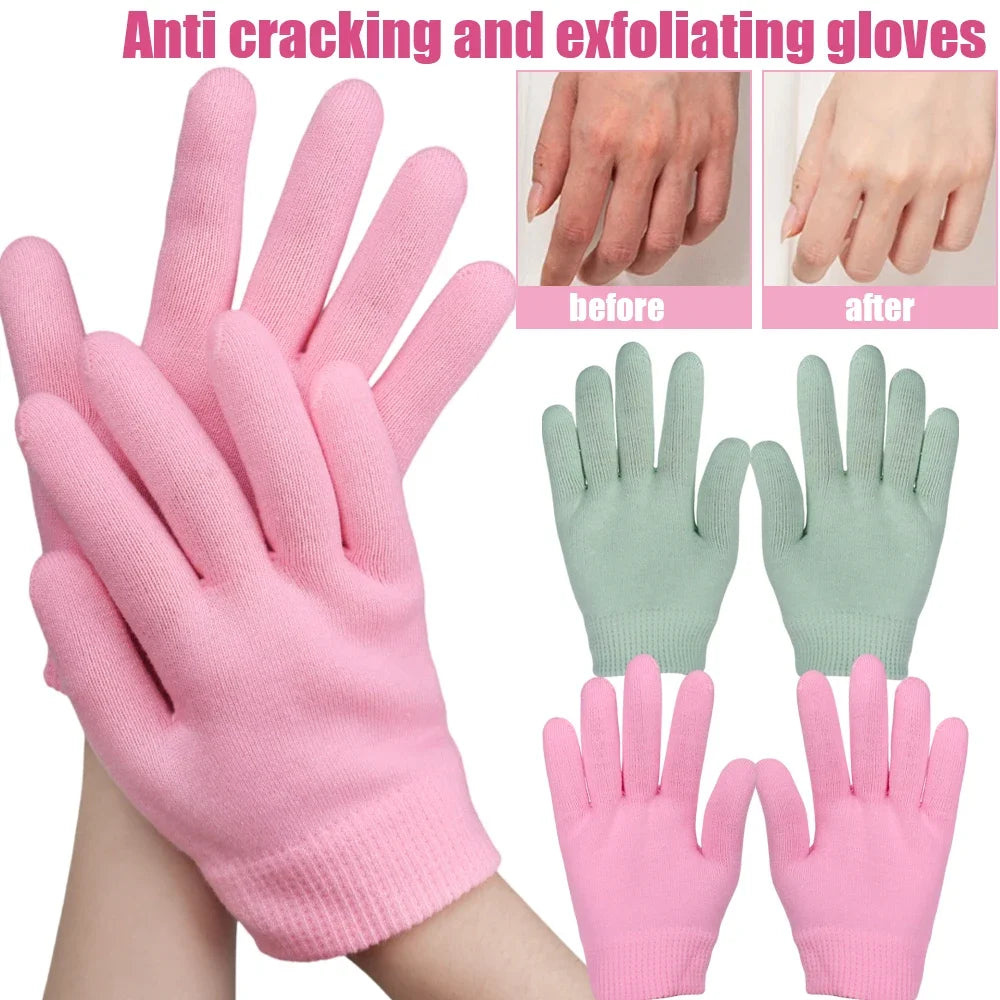 Reusable Moisturizing Mask Socks Exfoliating Anti Crack Silicone Protective Gloves Dry Dead Skin Remover Hand Foot Care Tools