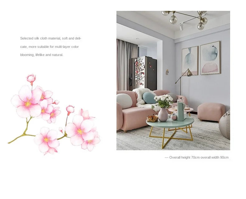 4 Fork Artificial Cherry Blossom Branches Fake Flowers  Plastic Flowers Wedding  Arches Leading Simulation Flowers
