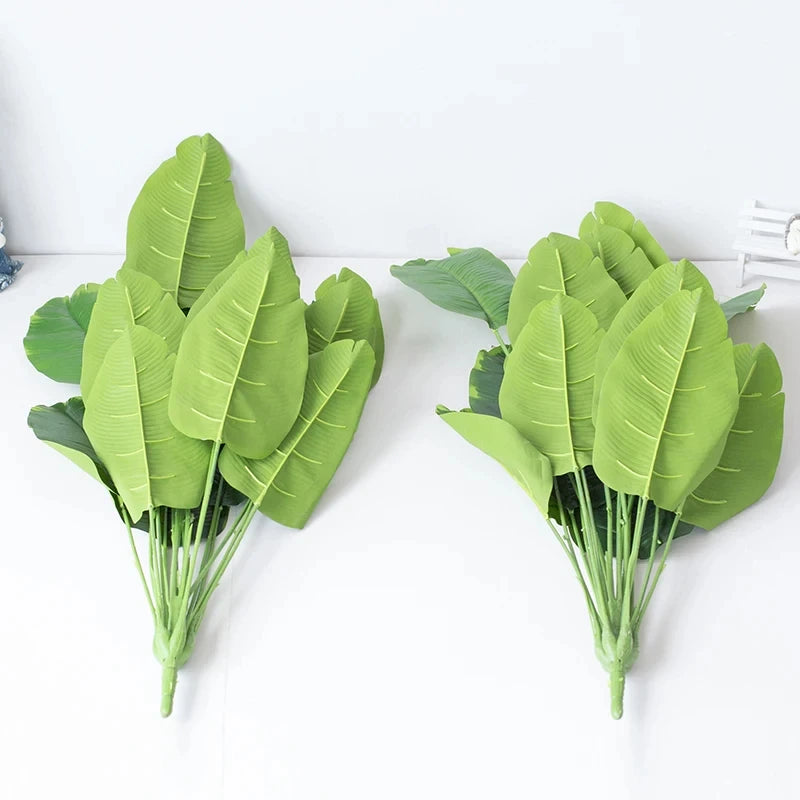 1pc Artificial Plants Large Tropical Palm Tree Fake Banana Plants Leaves Real Touch Plastic Monstera Plant For Home Garden Decor
