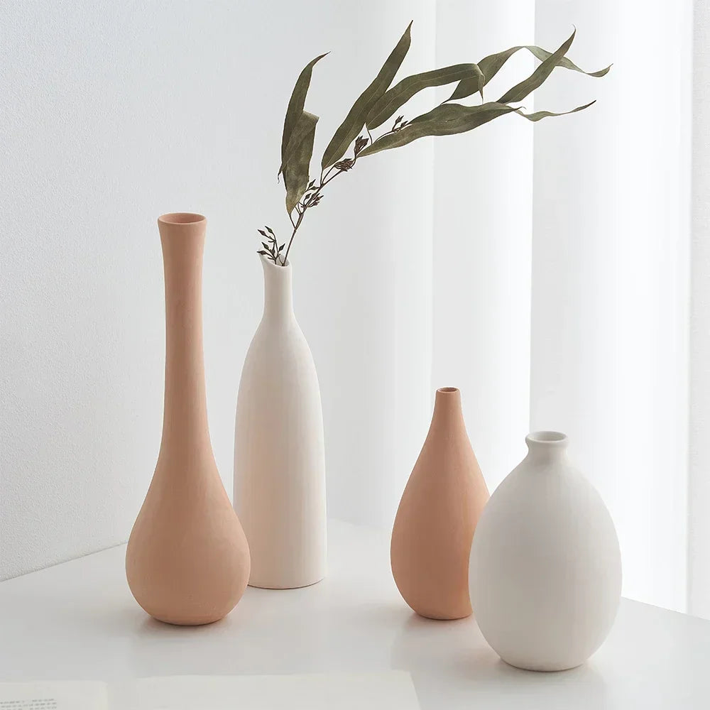 Plain Ceramic Vase Creative and Minimalist Arrangement Nordic Ins Style Decoration Pottery Props for Home Photography Plain Vas