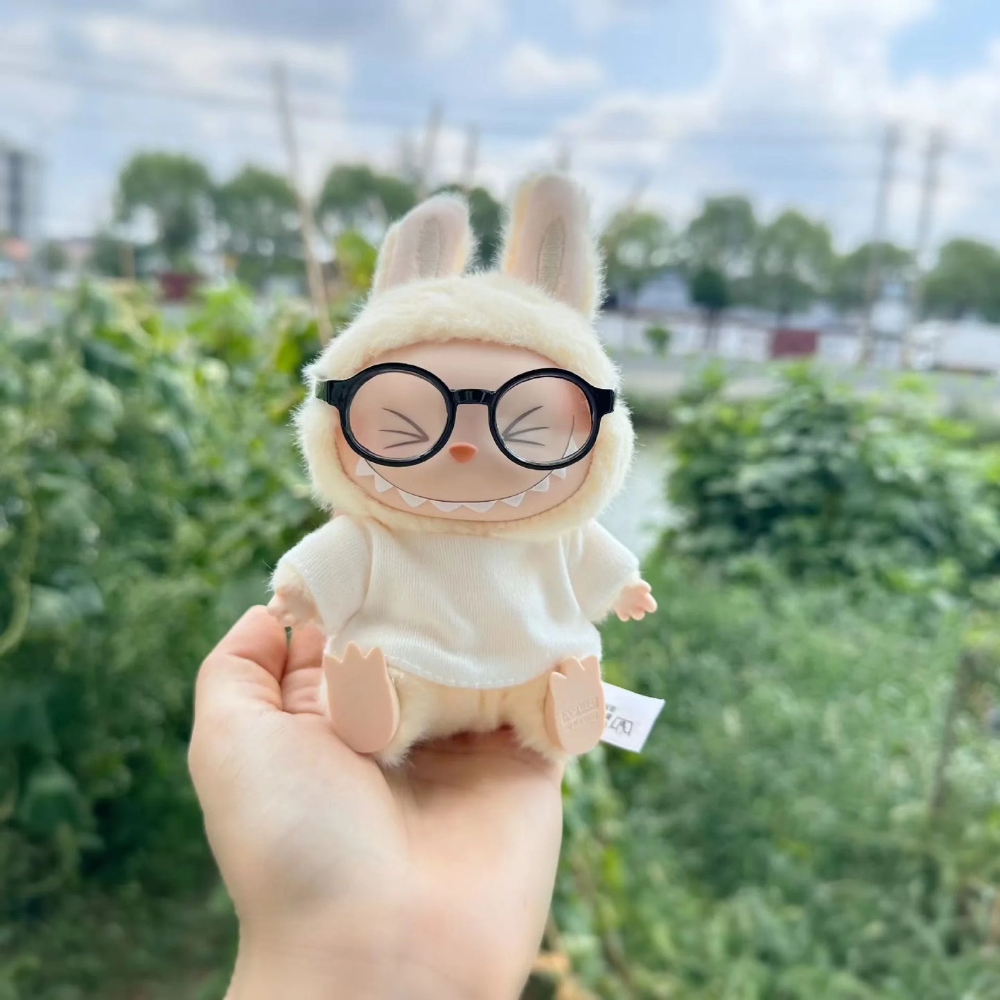 Labubu 6.5cm Glasses Accessories Transparent Plastic Glasses for 15-17cm Labubu Plush Doll DIY Toys for Labubu Sunglasses ﻿