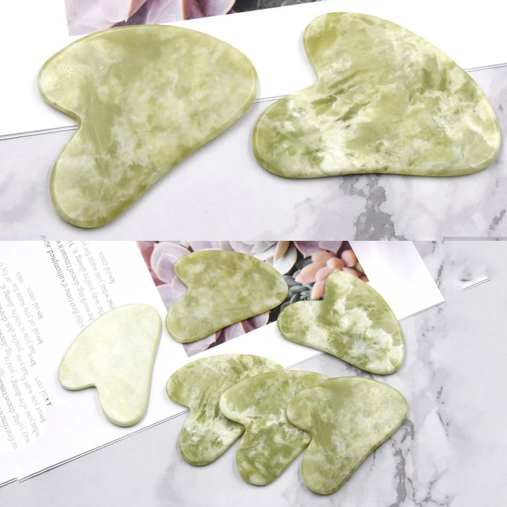 Dropshipping Gouache Scraper Massager Face Body Skin Scraping Beauty Care Guasha Board Facial Gua Sha Massage Tool Natural Jade