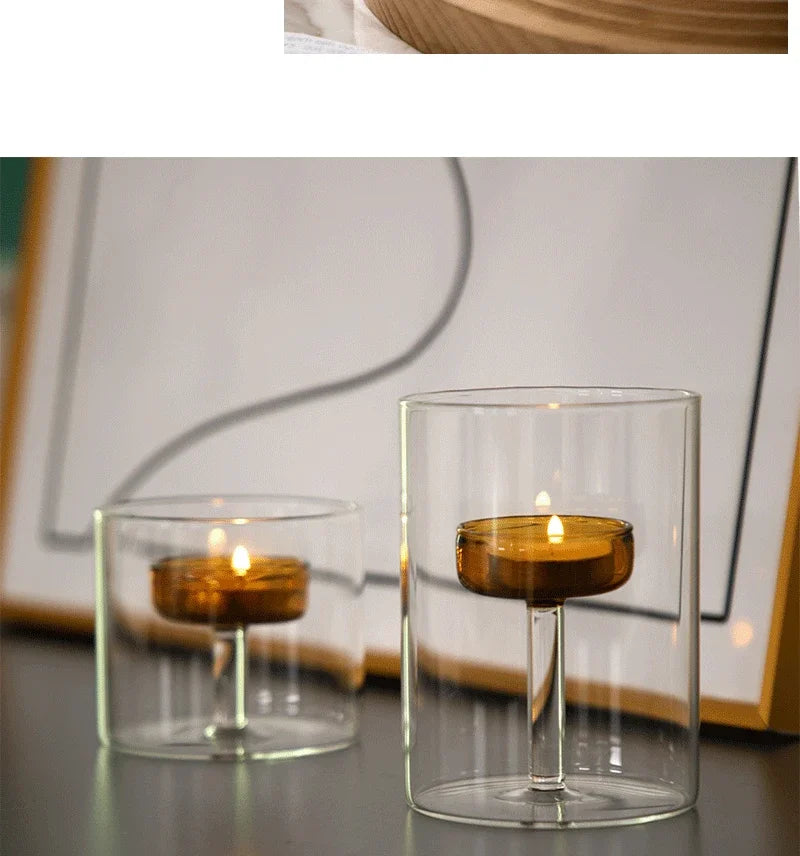 European Style Light Luxury Dining Table Candle Holder Candlelight Dinner Prop Romantic Candle Holder Decoration