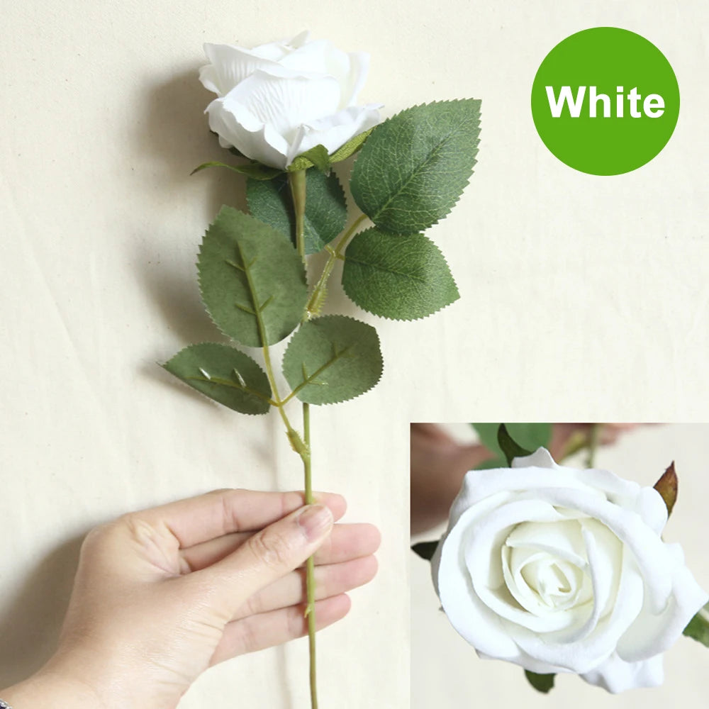 1/3Pcs Artificial Flowers Bouquet Red Velvet Fake Rose Flower for DIY Wedding Home Decoration Mothers Day Valentine's Day Gifts