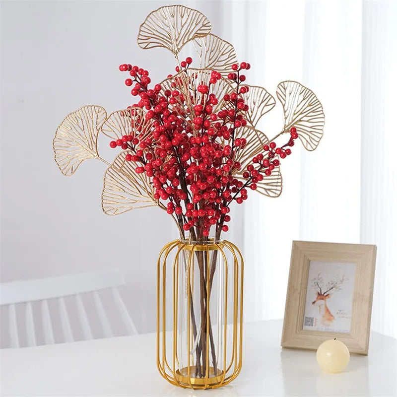 Art Aesthetic Family Decoration Flowerpot Iron Vase Rose Gold Hanging Tube Nordic Office Tabletop Flowerpot Tabletop Decoration