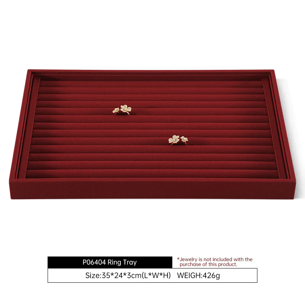 YinBeiNi Linen Stackable Ring Earring Bracelet Necklace Display Tray Jewelry Storage Drawer Insert Organizer Holder Tray P062