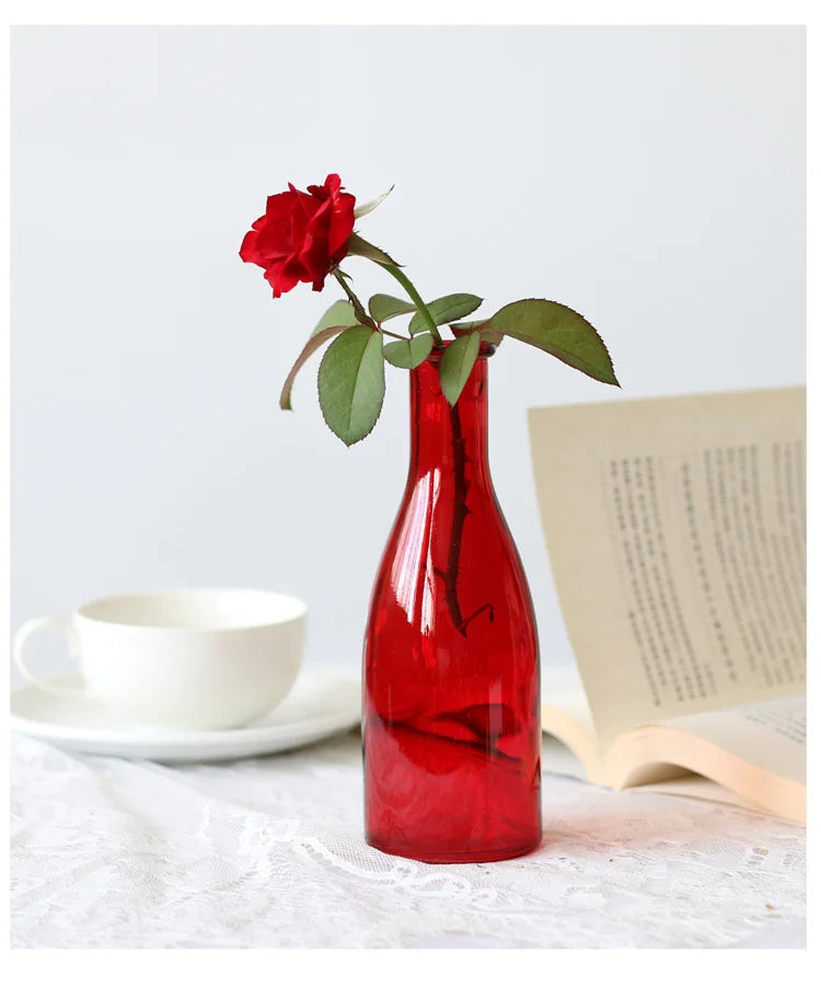 Glass Vase Living Room Decoration Small Fresh Flower Vases For Homes Table Bedroom Decor Modern Terrarium Home Accessories