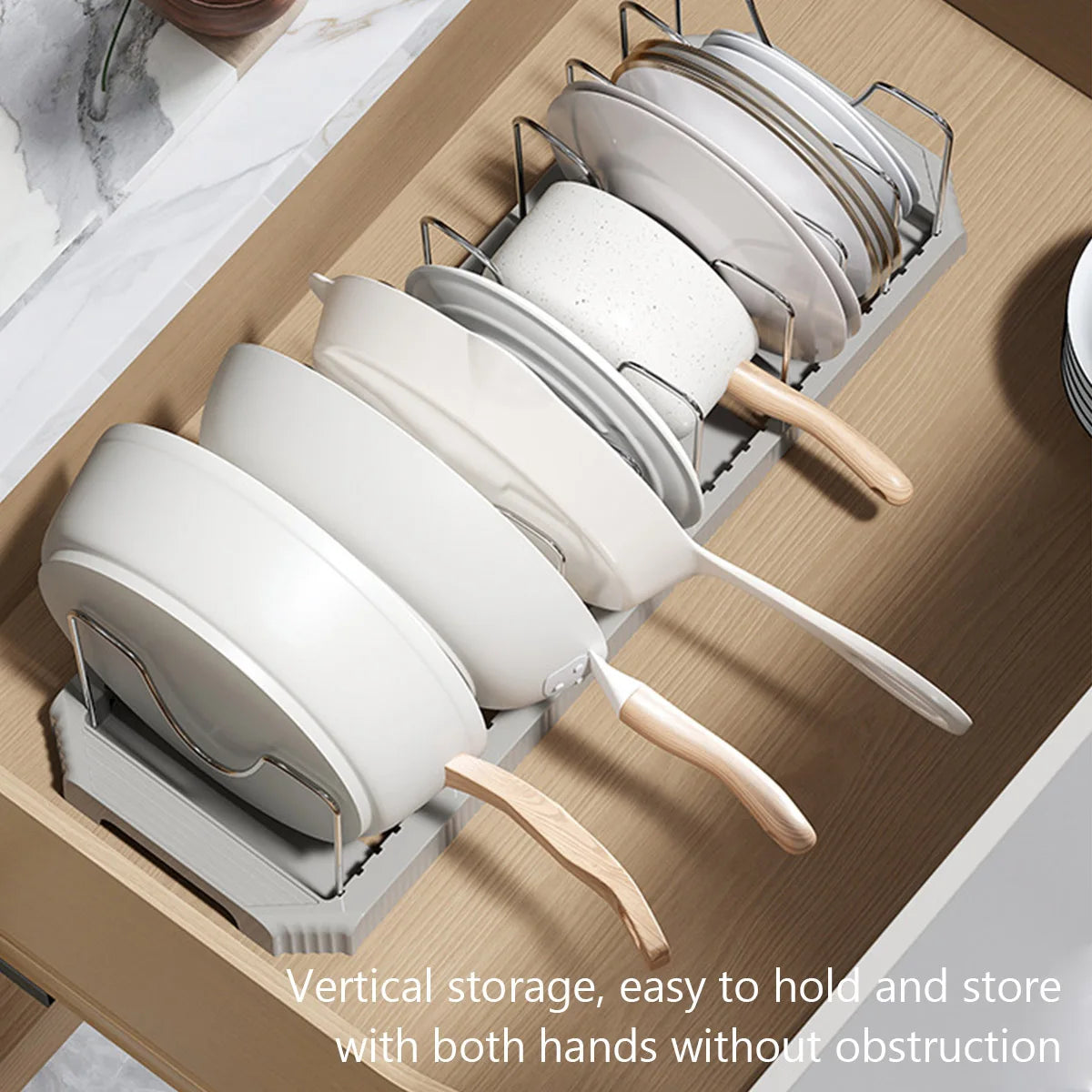 Kitchen Shelf Retractable Pot Rack Countertop Drainer Stainless Steel Dish Holder Hole-Free Dish Organiser Kitchen Accessories