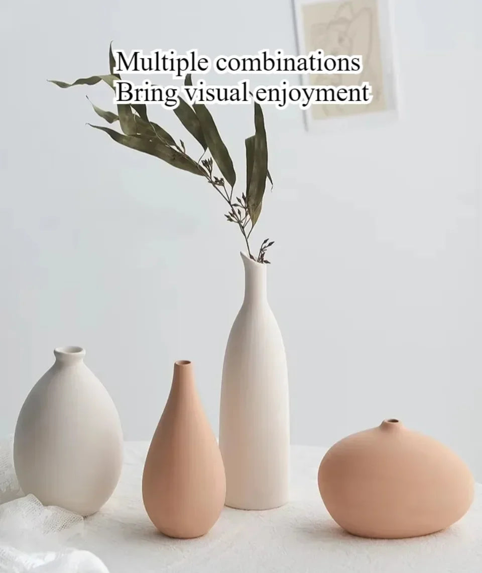 Plain Ceramic Vase Creative and Minimalist Arrangement Nordic Ins Style Decoration Pottery Props for Home Photography Plain Vas
