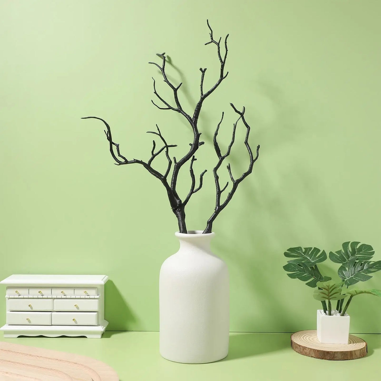 4pcs Artificial Dried Branch Simulate Antler Tree Branch Fake Plastic Decor Natural Antler Decor Dried Bouquet Home Xmas Adorn