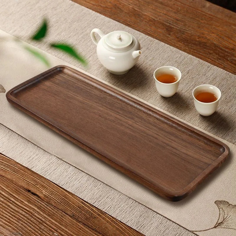 Solid Wooden Tray Rectangular Plate Fruit Snacks Food Storage Trays Hotel Home Oval Serving Tray Decorate Supplies