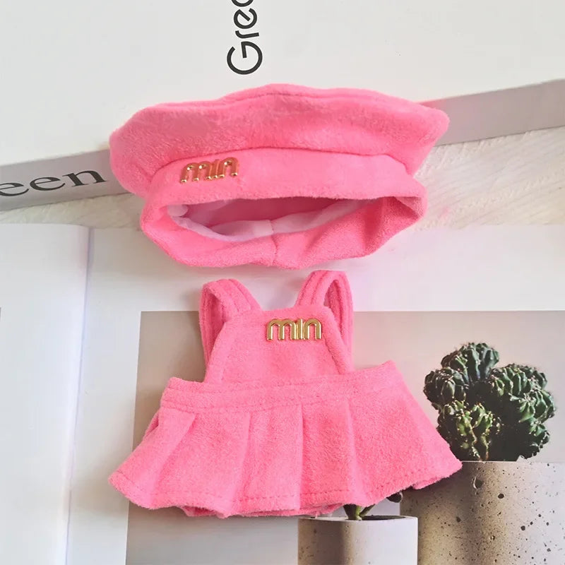 For Labubu Clothes Fashion Overalls Pleated Skirt Set Labubu Idol V1 V2 V3 Dolls Clothing Doll Accessories Blythe Clothes