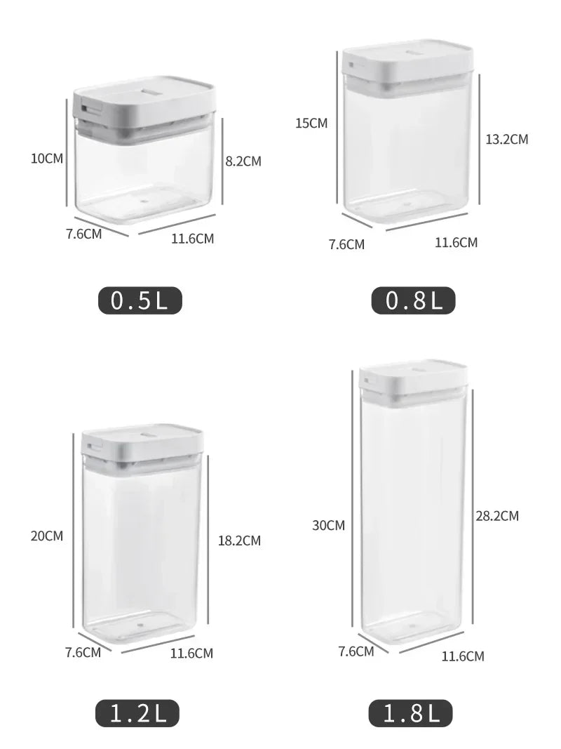 Sealed Plastic Food Storage Box Cereal Candy Dried Jars with Lid Fridge StorageTank Containers Household Items Kitchen Organizer