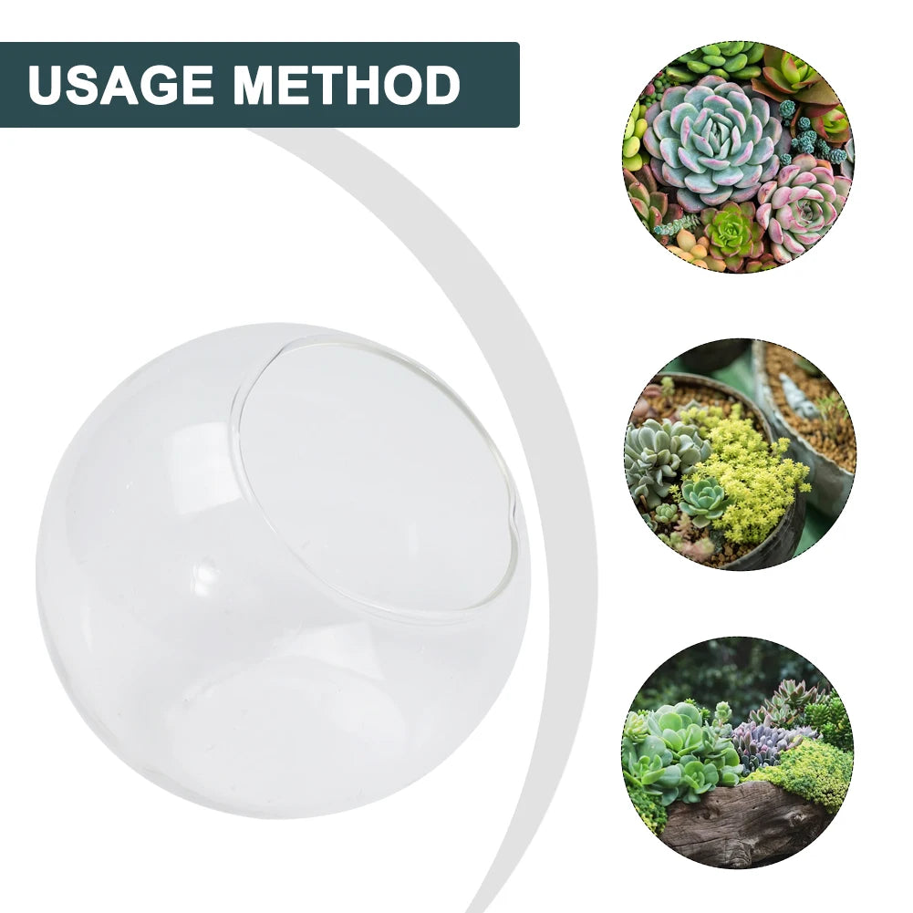 DIY Eco Bottle Micro Landscape Slanted Mouth Glass Vase Plant Container Flower Pot Hanging Round Glass Vase Garden Home Decor