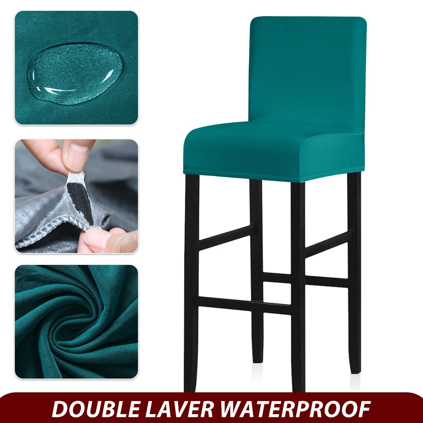 Real Waterproof Fabric Chair Cover Stretch Seat Chair Covers Ventilate Bar Chair Slipcover Universal Size Chair Cover For Room