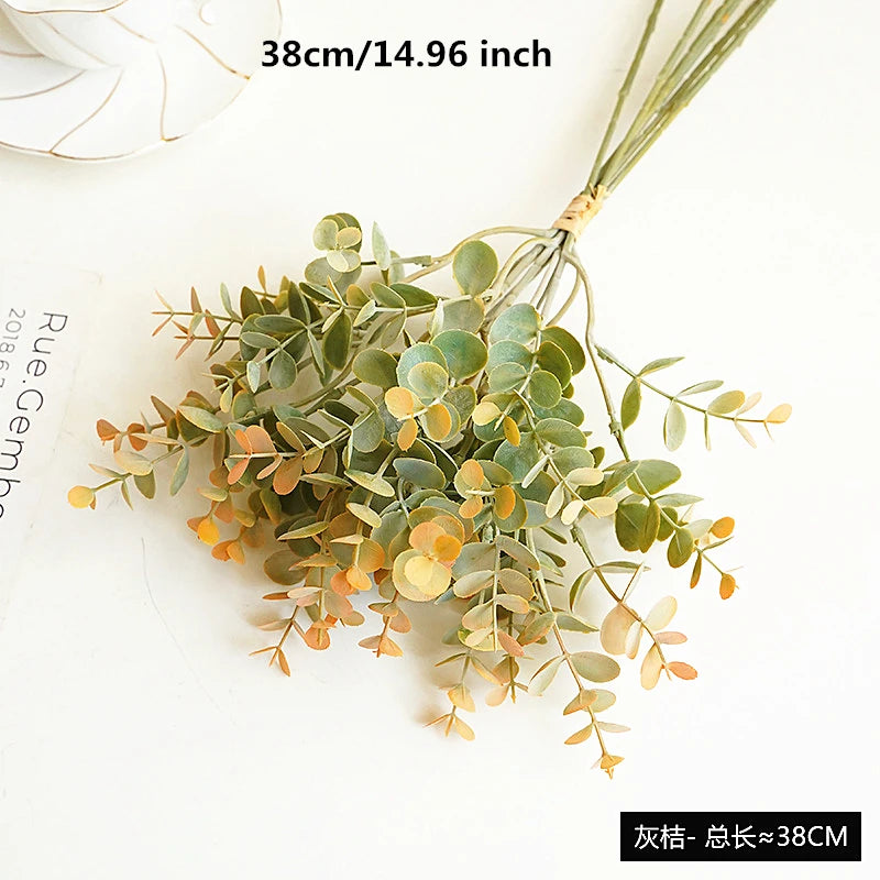 Artificial Eucalyptus Fake Plants Bouquet  Plastic Fake Leaf Flower Arrangement Material Party Home Wedding Decor Accessories