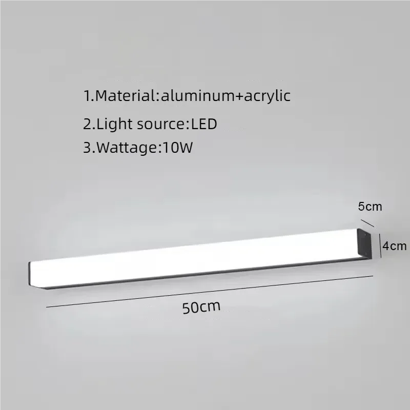 Mirror Front Light LED Waterproof Wall Lamp for Bathroom Interior Wall Light Makeup Wall Sconce Simple Bedroom Lamp Sconce