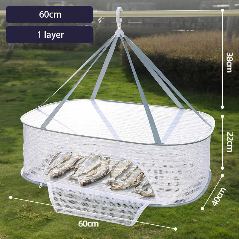 3layer Drying Net Breathable Quick Drying Hanging Mesh Holder Anti-mosquito Drying Foods Fish Net For Socks Underwear Drying