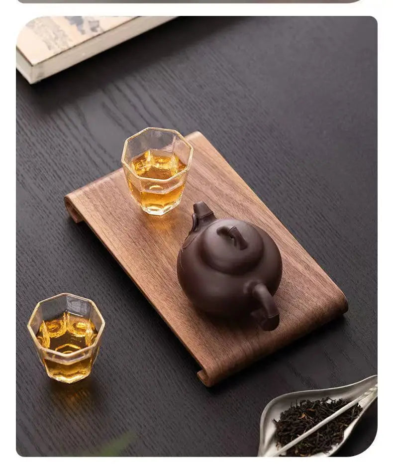 Walnut Dry Foam Table Tea Tray New Chinese Household Decorative Plate Small Solid Wood Dry Foam Tea Tray Simple Wooden Plate New