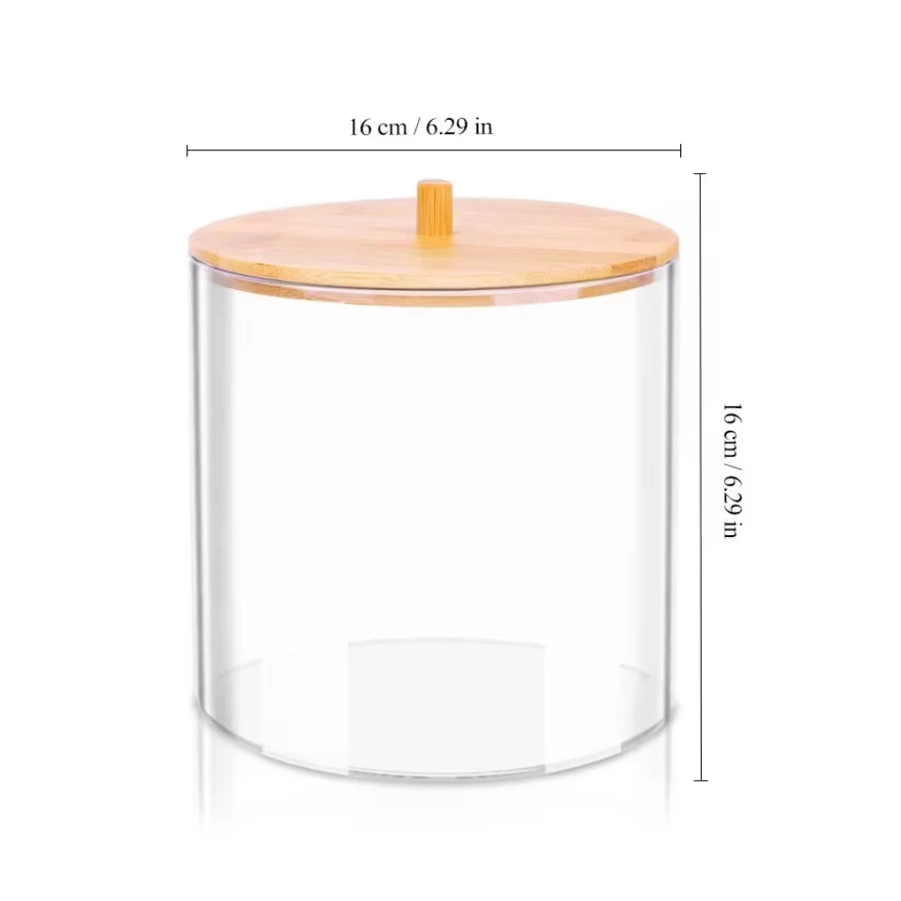 Washing Capsule Container Acrylic Storage Box With Bamboo Lid Wall Mounted Laundry Pods Organizer Clear Capsule Storage Box