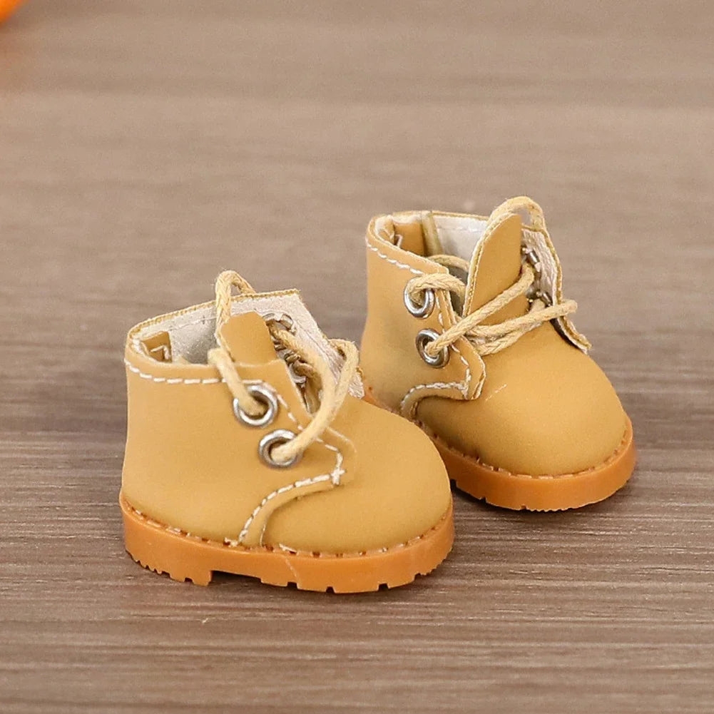 【Labubu Shoes】Labubu Mini Leather Boots for 15/17cm Dolls - Multi Colorful Fashion DIY Shoes  Sitting Party Wearing Accessories