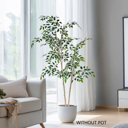 150-170cm New Artificial Ficus Plant Potted indoor outdoor Fake Plant for Home garden Room Balcony shops festival Decor With pot