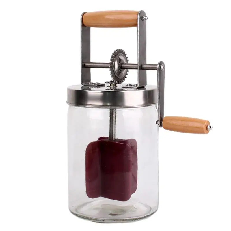 1/1.5L Butter Maker Mason Jar Butter Churner Cream Mixer With Hand Crank Baking Gadgets Wooden Handle Homemade Butter Maker