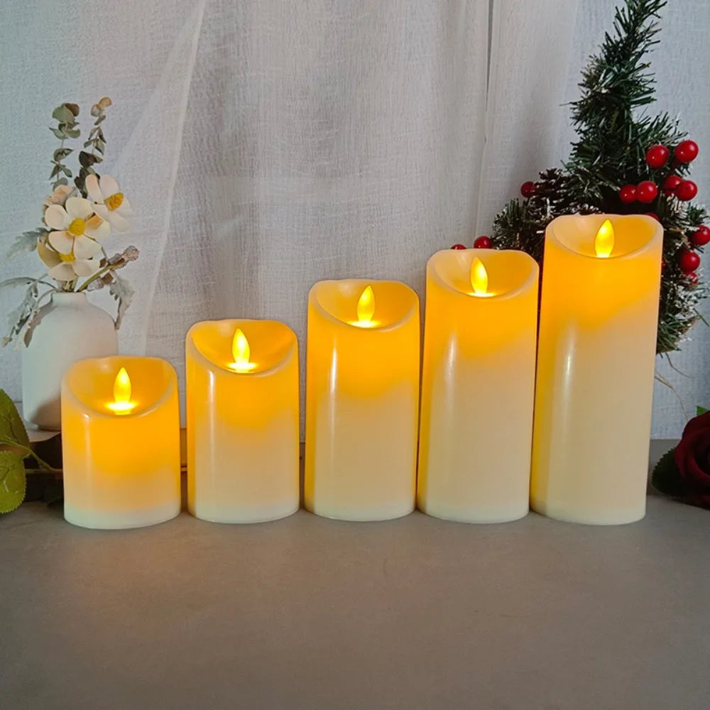 LED Electronic Candle Swinging Lighting Plastic Candle Lights Warm Yellow Light Simulation Candles Birthday Hotel Wedding