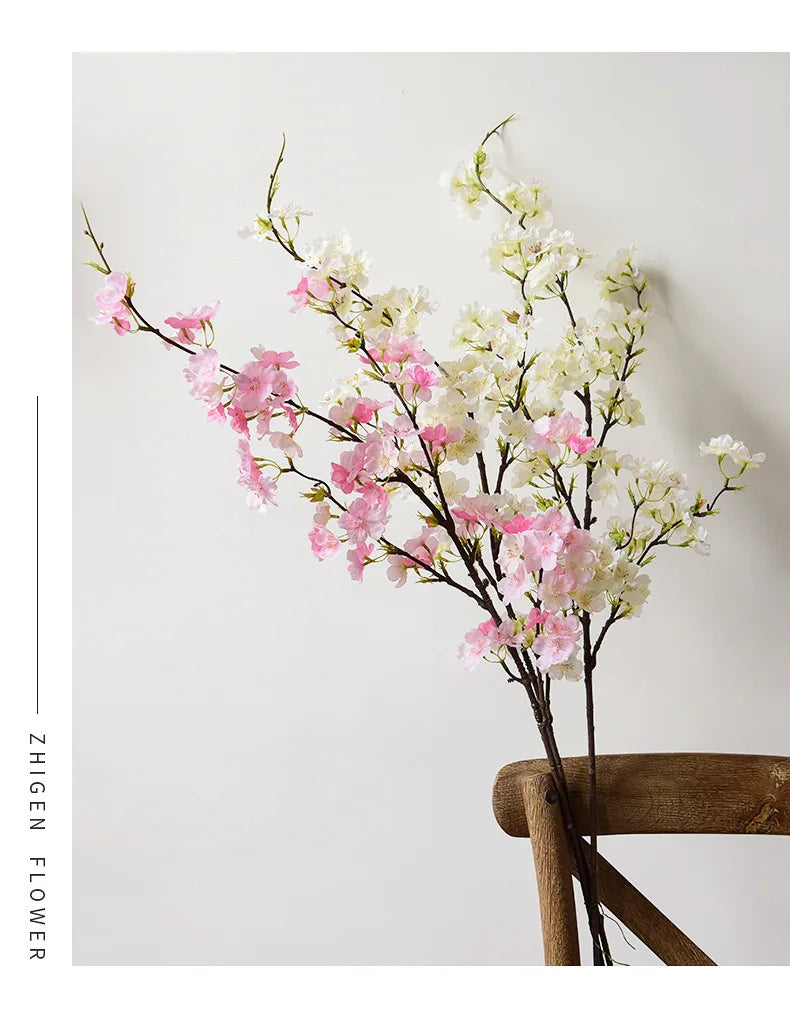 4 Fork Artificial Cherry Blossom Branches Fake Flowers  Plastic Flowers Wedding  Arches Leading Simulation Flowers