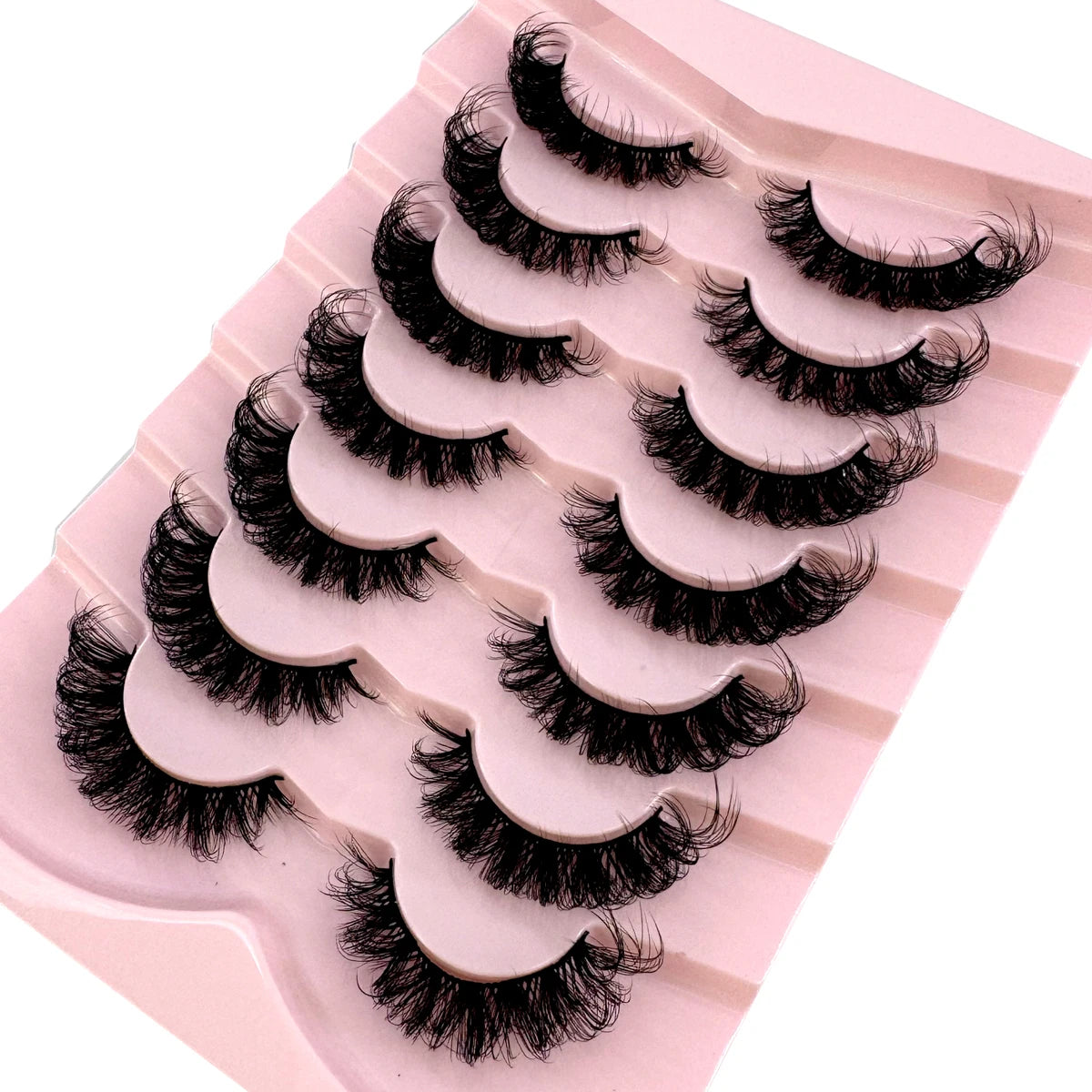 7pairs Natural Russian Strip Lashes Fluffy Mink Lashes 3D False Eyelashes Fluffy Volume Eyelashes Fake Eyelash Extension Make Up