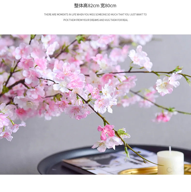 4 Fork Artificial Cherry Blossom Branches Fake Flowers  Plastic Flowers Wedding  Arches Leading Simulation Flowers