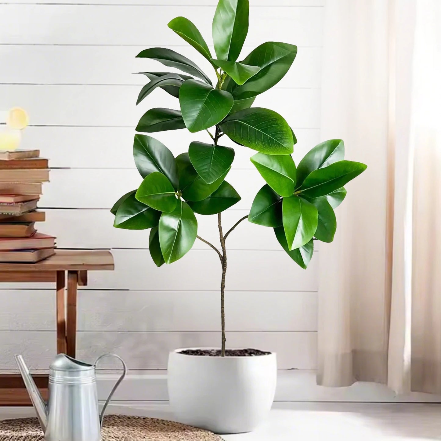 76-135cm  Artificial Plants Fake Bamboo Tree Branch Plastic Nandina Leaves Tall Green Landscape For Home Garden Decor