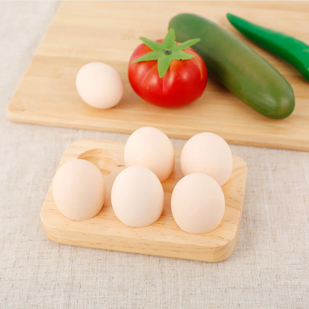Wooden Egg Tray 6/24 Holes Egg Storage Holder Home Kitchen Cooking Organizer Rack for Tabletop Display Refrigerator Storage Tool