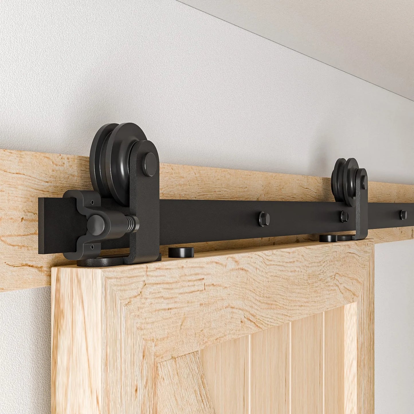 WOLFBIRD Sliding Barn Door Hardware Kit T Shape Roller + Durable Splice Track Suitable for Single Door Stable Rail System