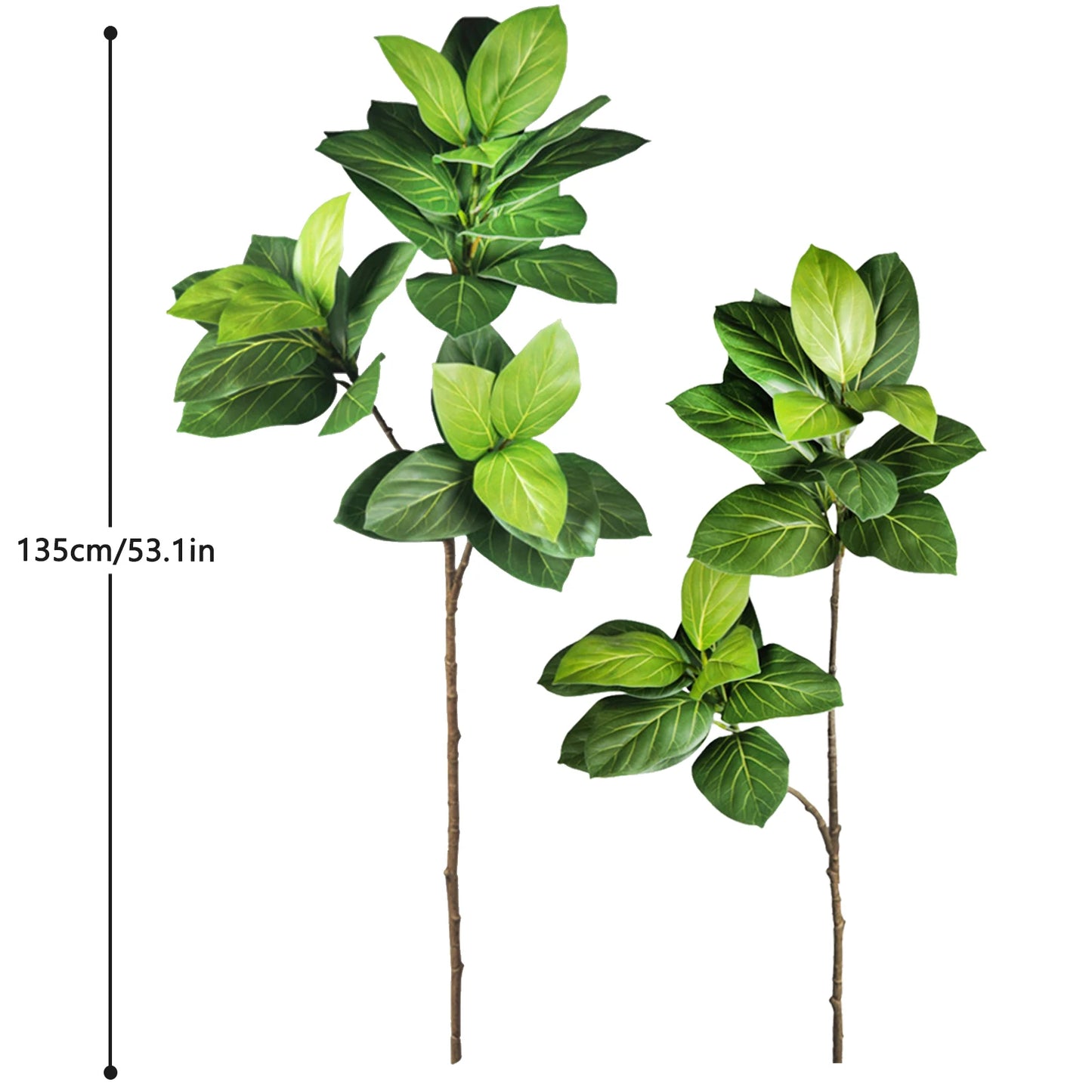 76-135cm  Artificial Plants Fake Bamboo Tree Branch Plastic Nandina Leaves Tall Green Landscape For Home Garden Decor