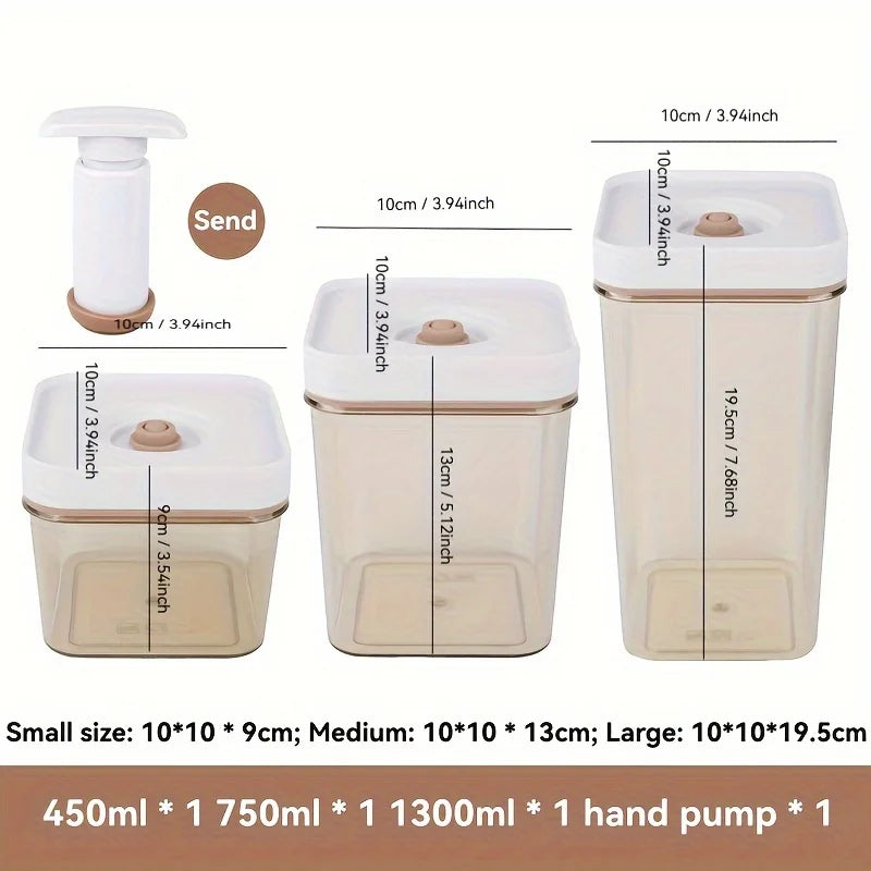 Vacuum Seal Container Moisture-Proof Food Storage Container with Dustproof Lid for Coffee Beans Cereals Rice Storage Box