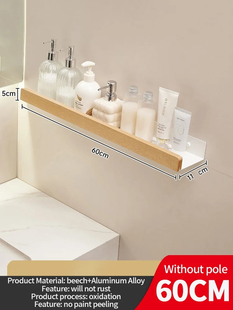 Wooden living room bathroom shelf wall mounted bathroom toilet sink shelf wall storage rack Kitchen shelf storage