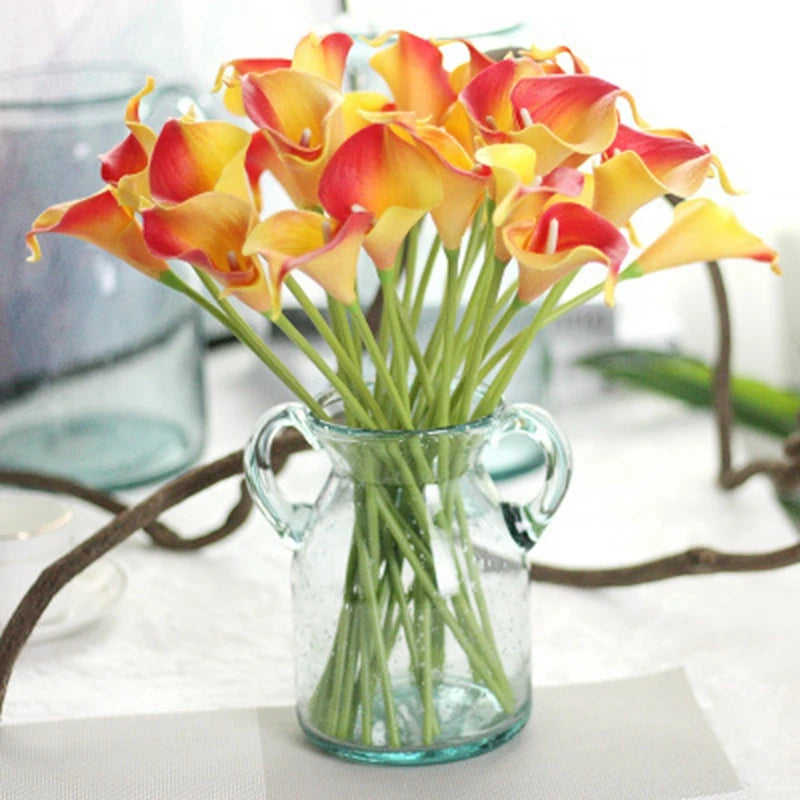 10/5Pcs Fake Calla Lily Artificial Flower Decorations for Home 37cm Flower Wedding Bridesmaids Bouquet
