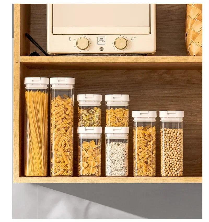 Sealed Plastic Food Storage Box Cereal Candy Dried Jars with Lid Fridge StorageTank Containers Household Items Kitchen Organizer
