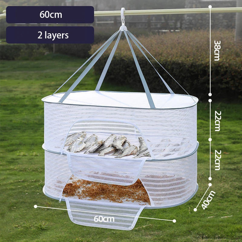 3layer Drying Net Breathable Quick Drying Hanging Mesh Holder Anti-mosquito Drying Foods Fish Net For Socks Underwear Drying