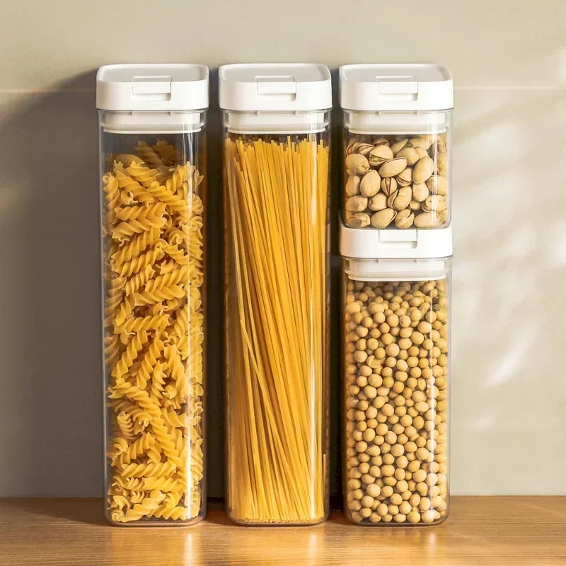 Sealed Plastic Food Storage Box Cereal Candy Dried Jars with Lid Fridge StorageTank Containers Household Items Kitchen Organizer