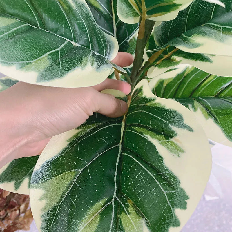35-150cm Tropical Tree Artificial Rubber Tree Fake Tree Artificial Plants Faux Banyan Tree for Home Garden Room Shop Decor