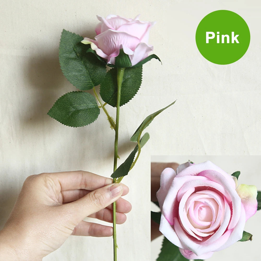 1/3Pcs Artificial Flowers Bouquet Red Velvet Fake Rose Flower for DIY Wedding Home Decoration Mothers Day Valentine's Day Gifts